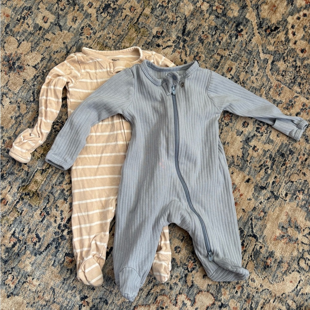 Cozy Kids One Piece Set - Blue and Tan